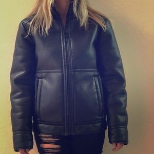 Calvin Klein black pleather jacket